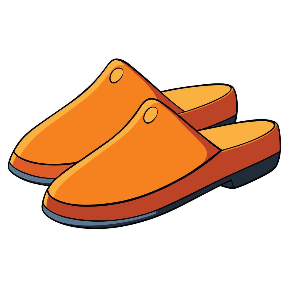 Orange slippers icon illustration vector