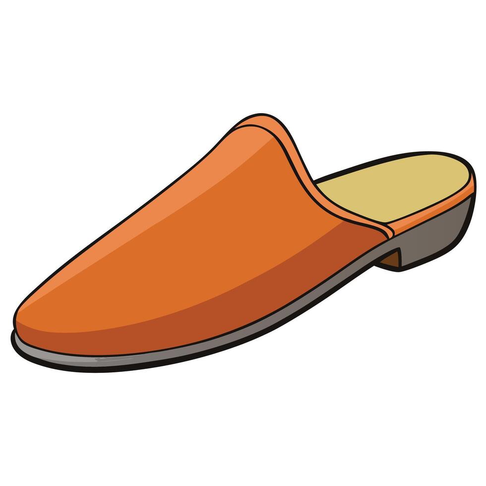 An orange slipper on a white background vector