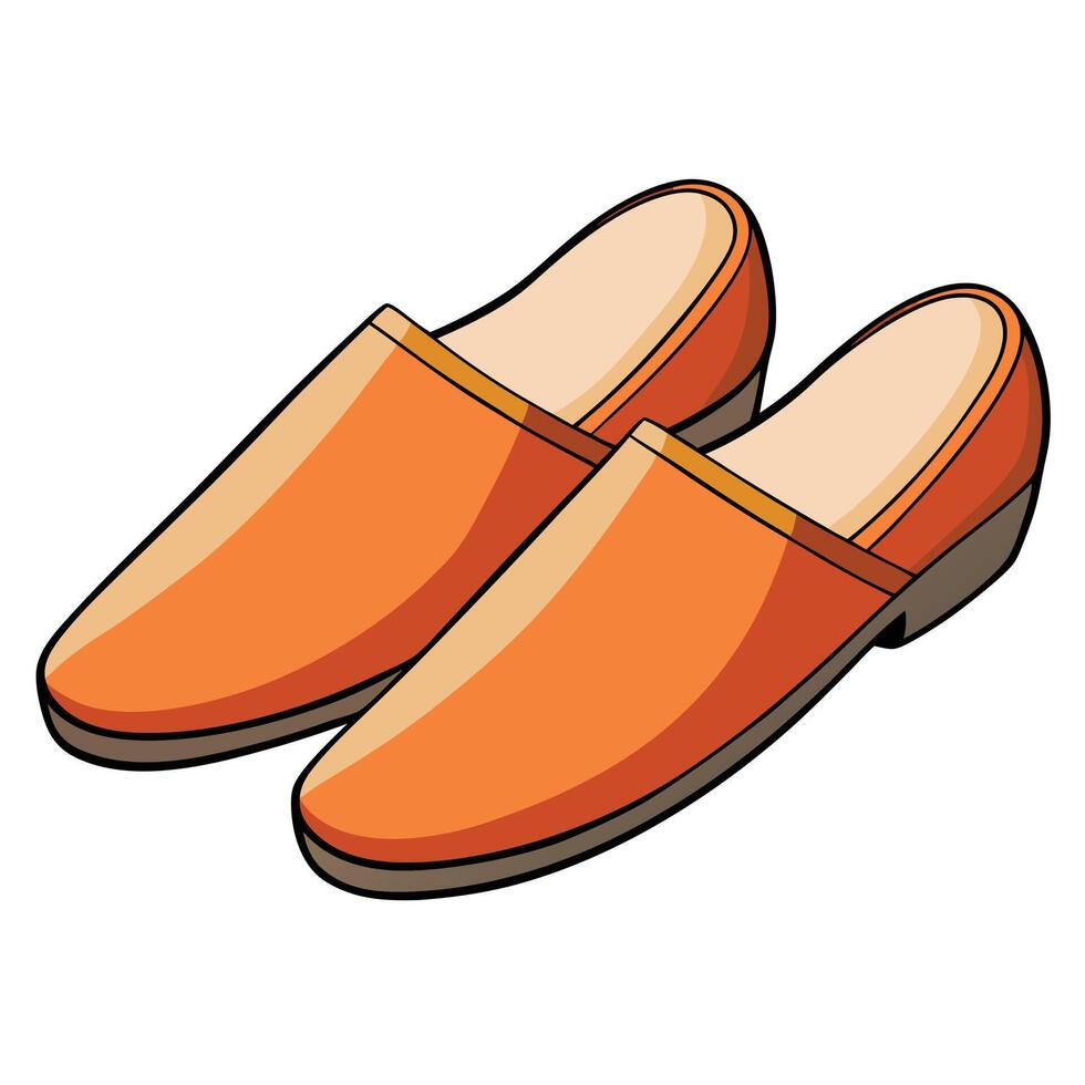 An orange pair of shoes on a white background vector