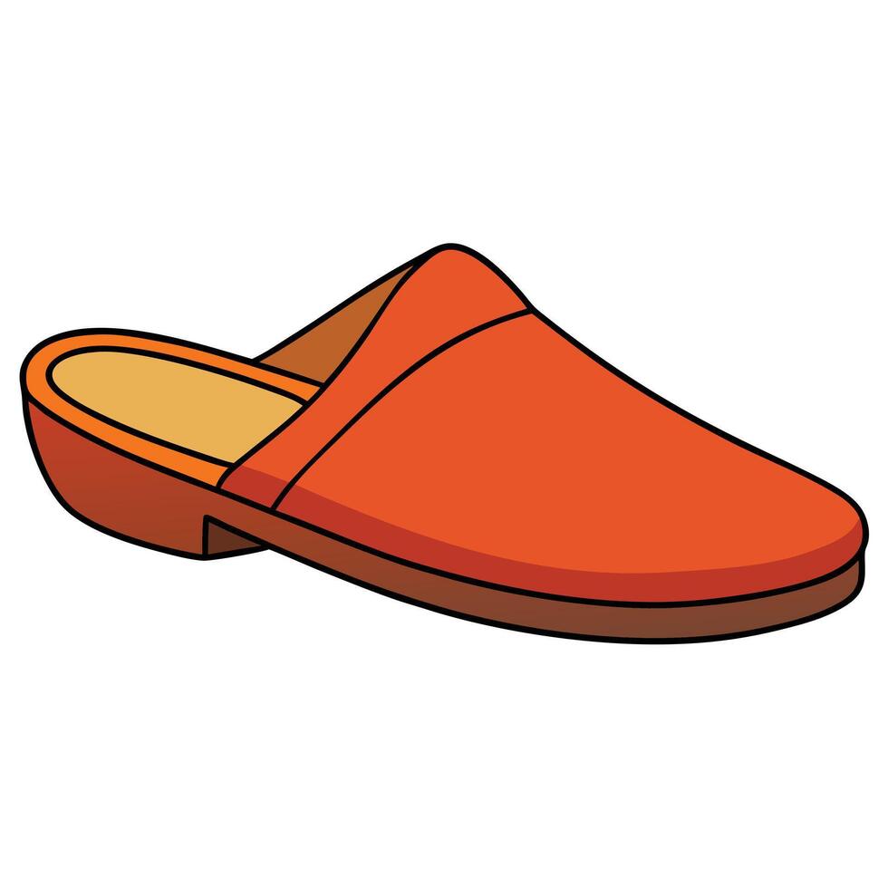 An orange slipper on a white background vector