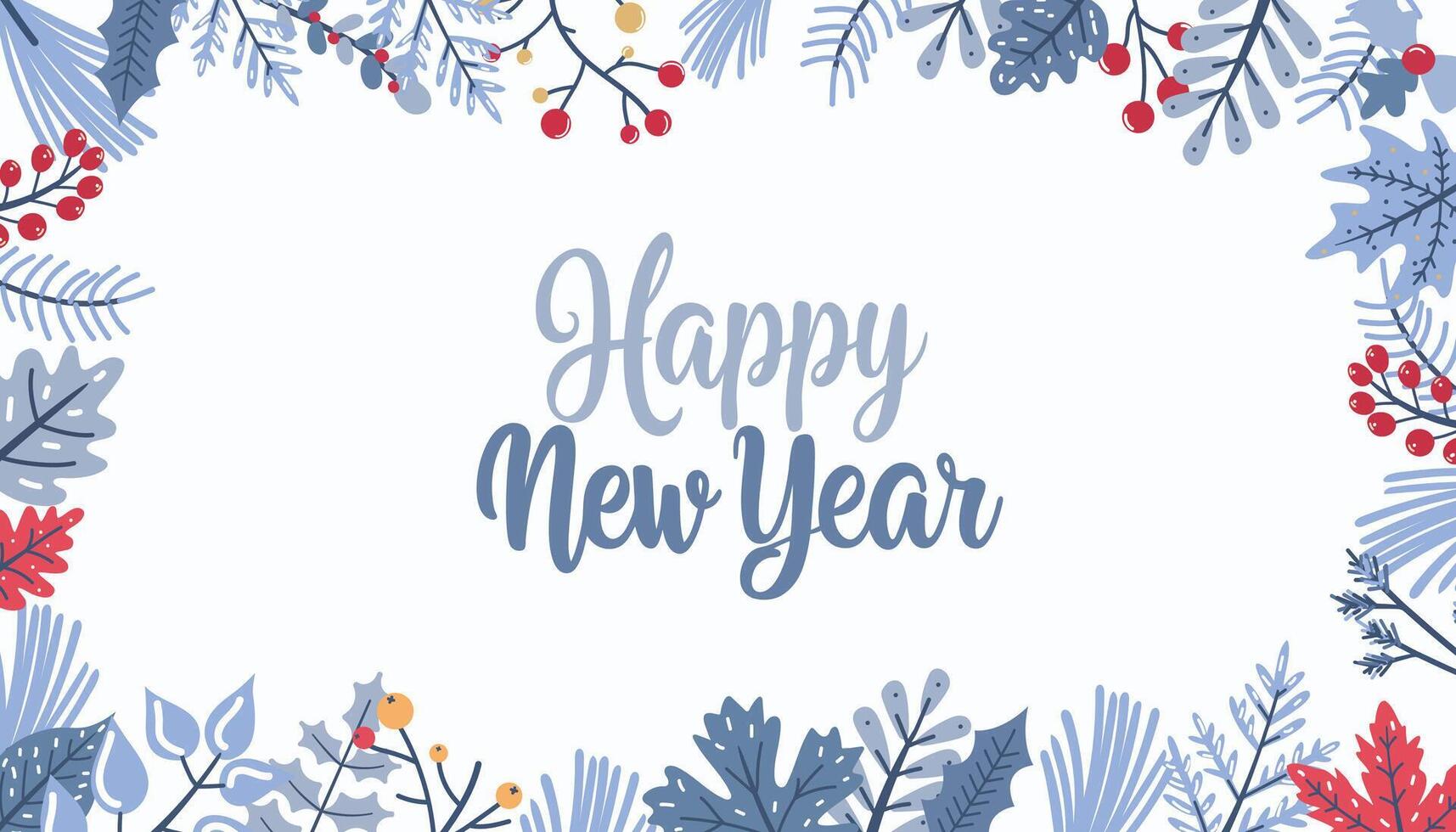 Winter frame. Winter landscape. Merry Christmas and Happy New Year greeting card. illustration. vector