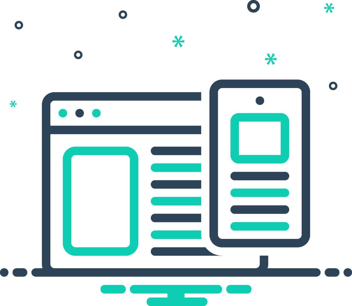 Mix icon for responsive design vector