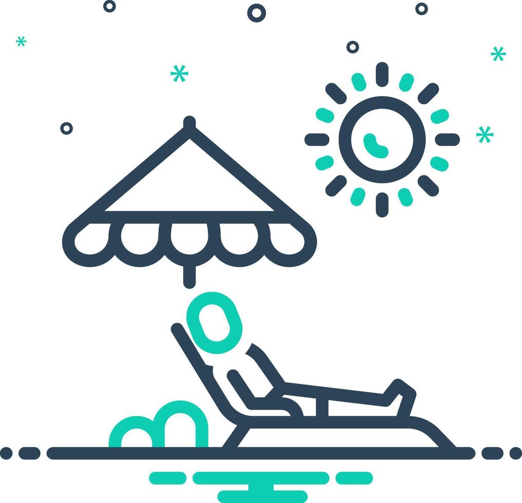 Mix icon for sunbath vector
