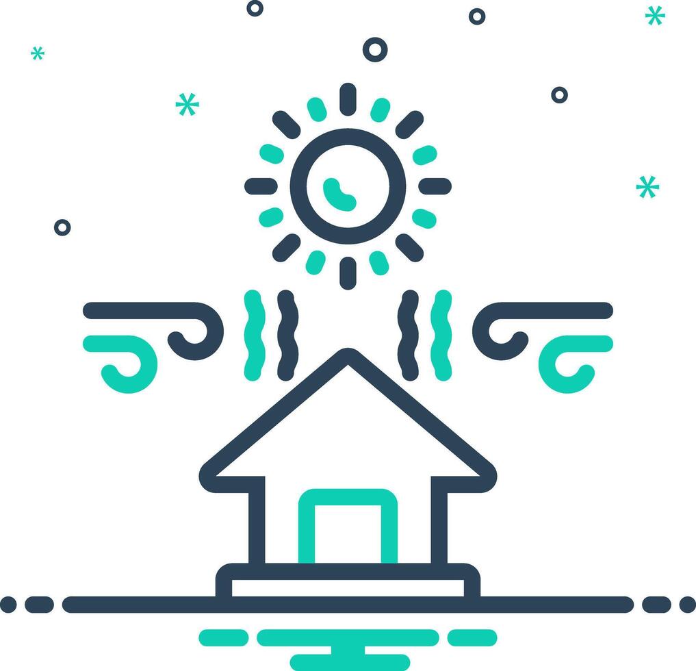 Mix icon for heatwaves vector