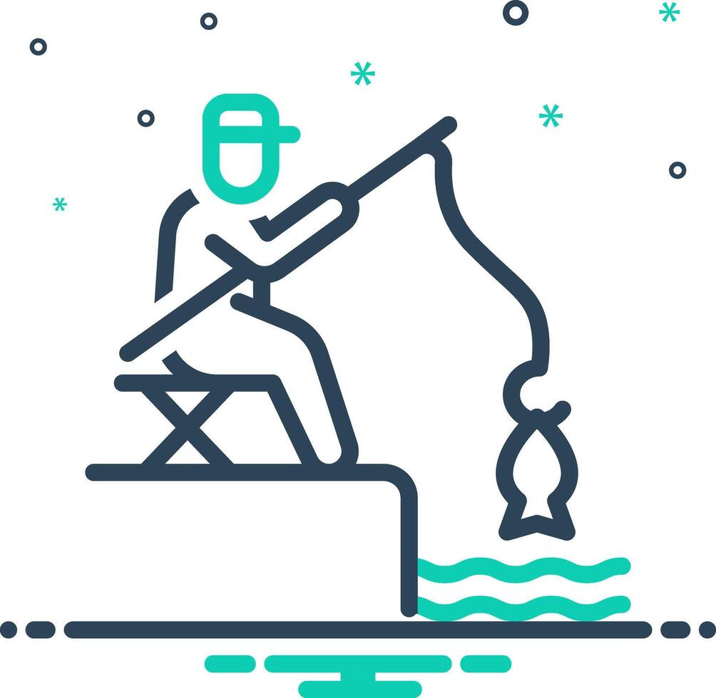 Mix icon for fishing vector