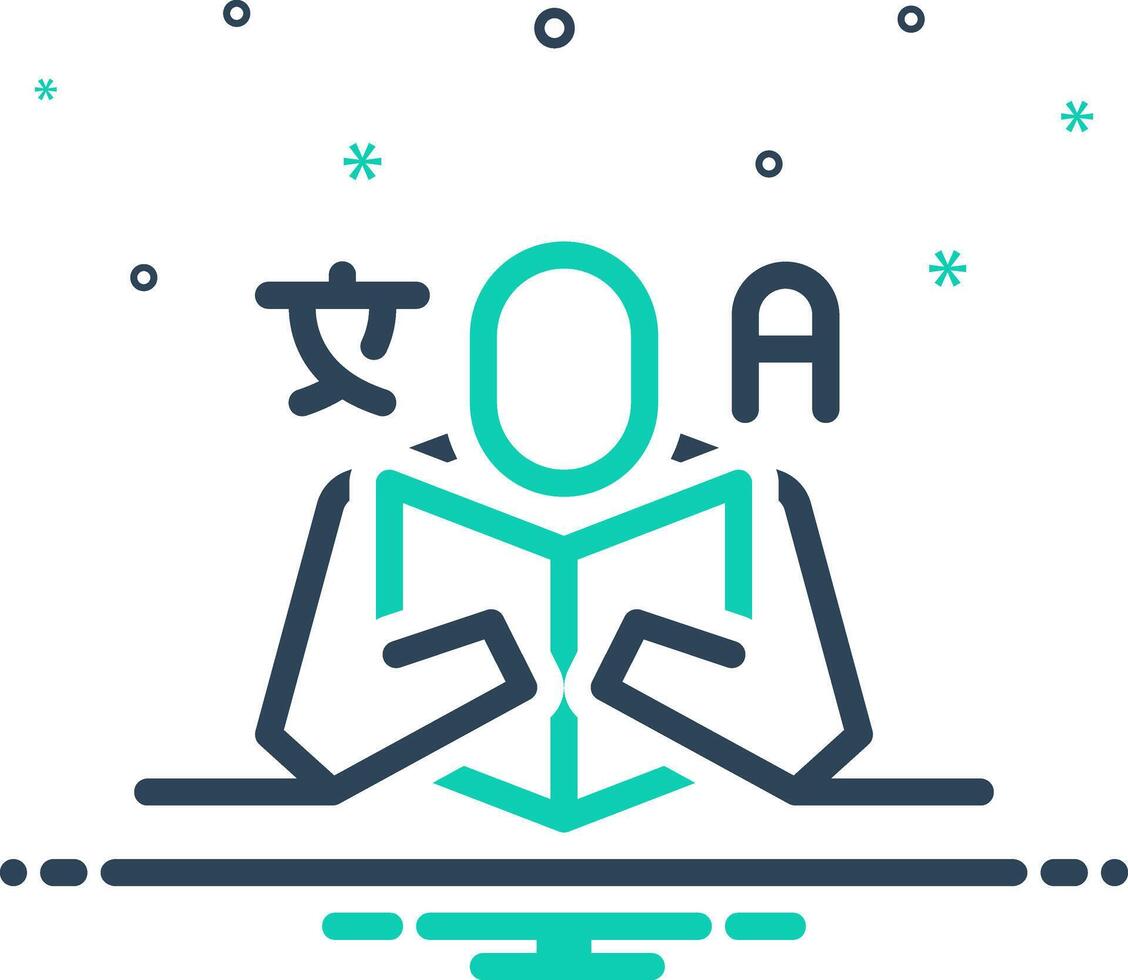 Mix icon for language learning vector