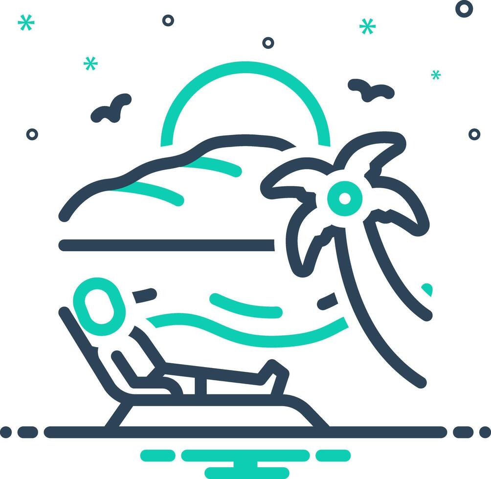 Mix icon for beach vector