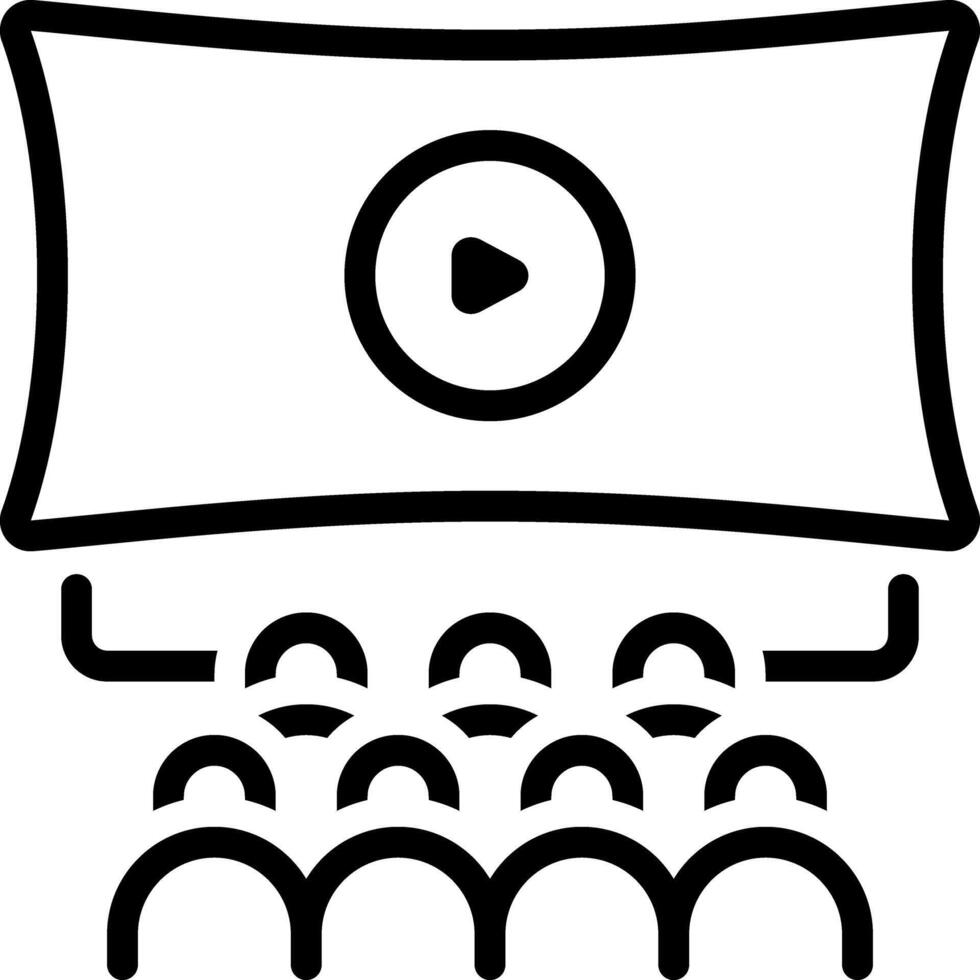 Black line icon for cinema vector