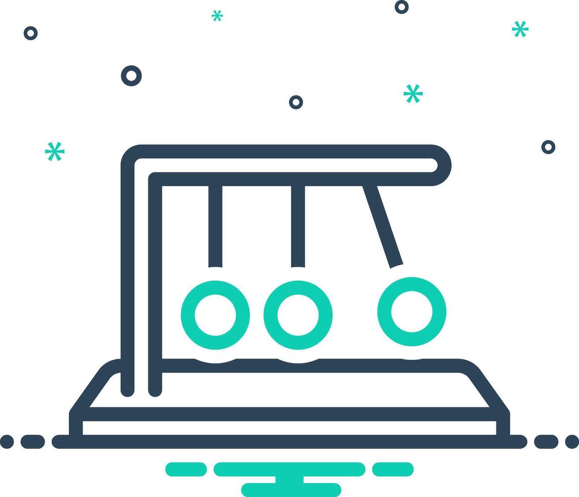 Mix icon for newtons cradle vector