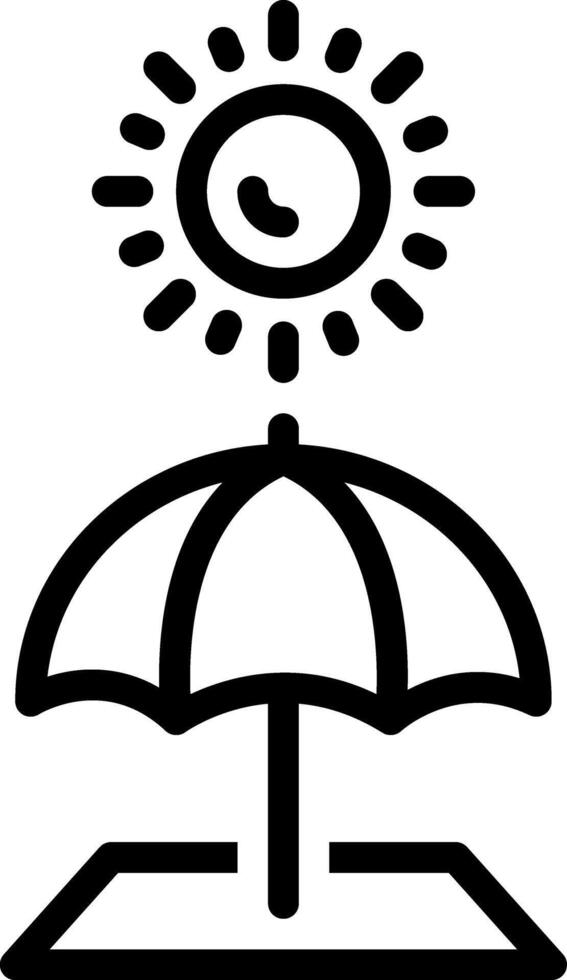 Black line icon for uv protect vector