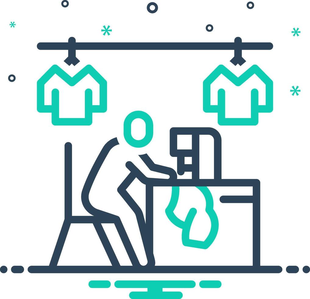 Mix icon for tailor vector