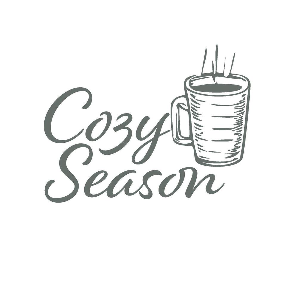 Cozy Season, Christmas Quotes design for print or use as card, sticker, flyer or T Shirt vector