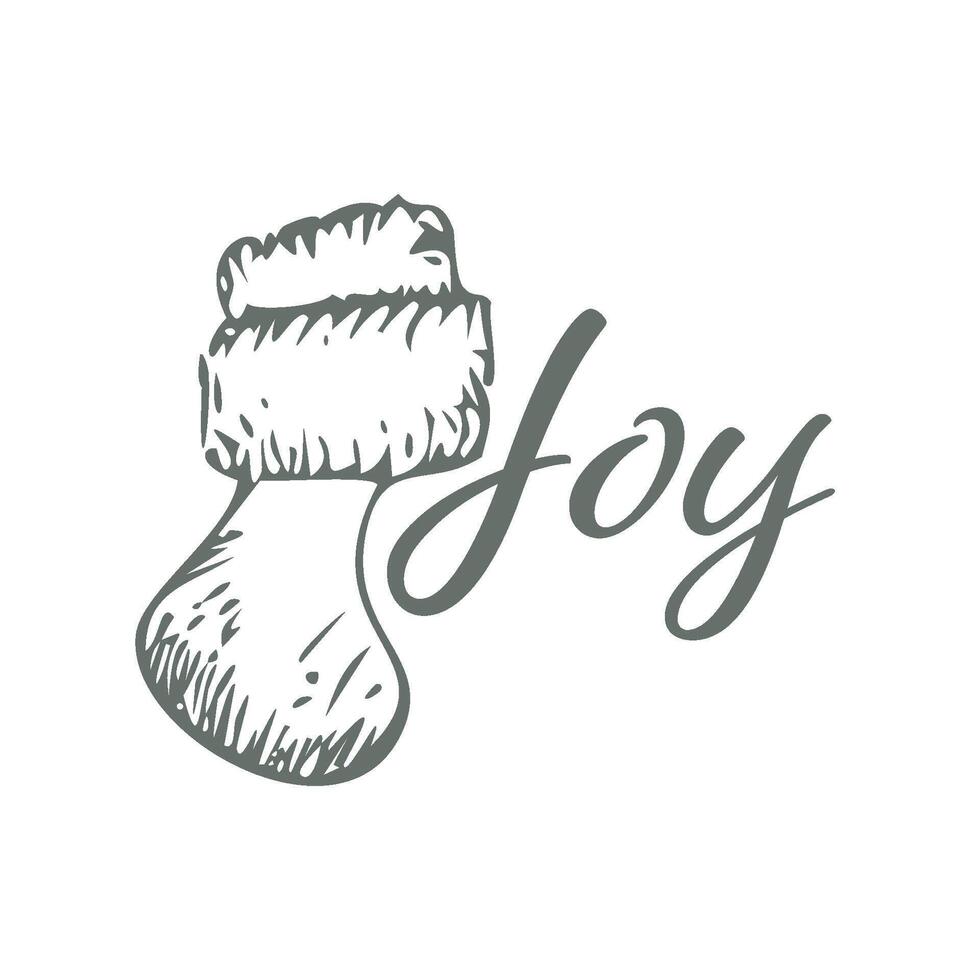 Joy. Christmas Quotes design for print or use as card, sticker, flyer or T Shirt vector