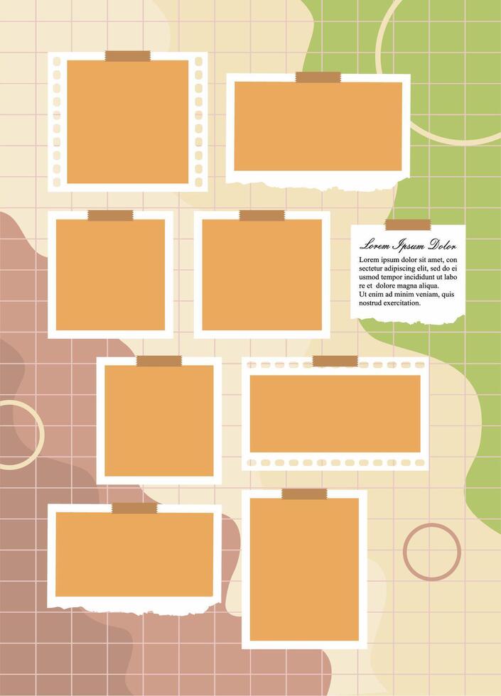page grid layout abstract photo frames vector