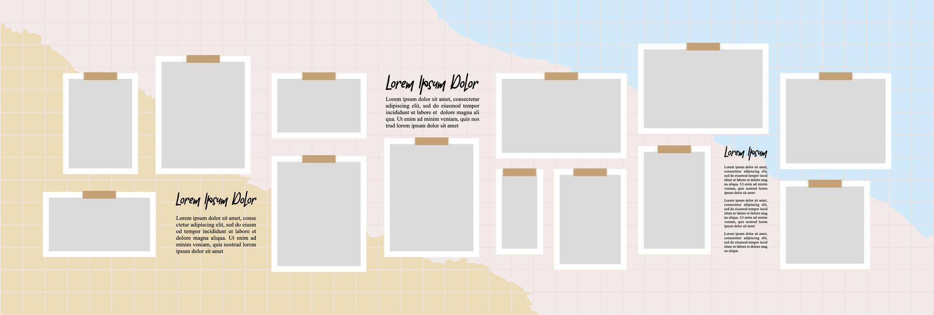 Collage of realistic frames Border vector