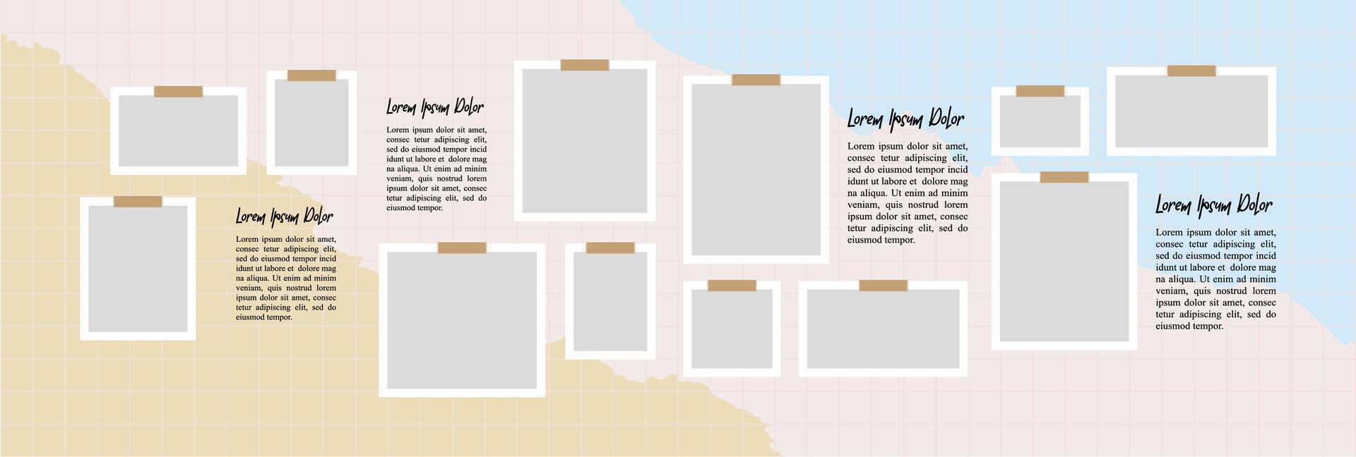 Moodboard picture photo collage design templat vector
