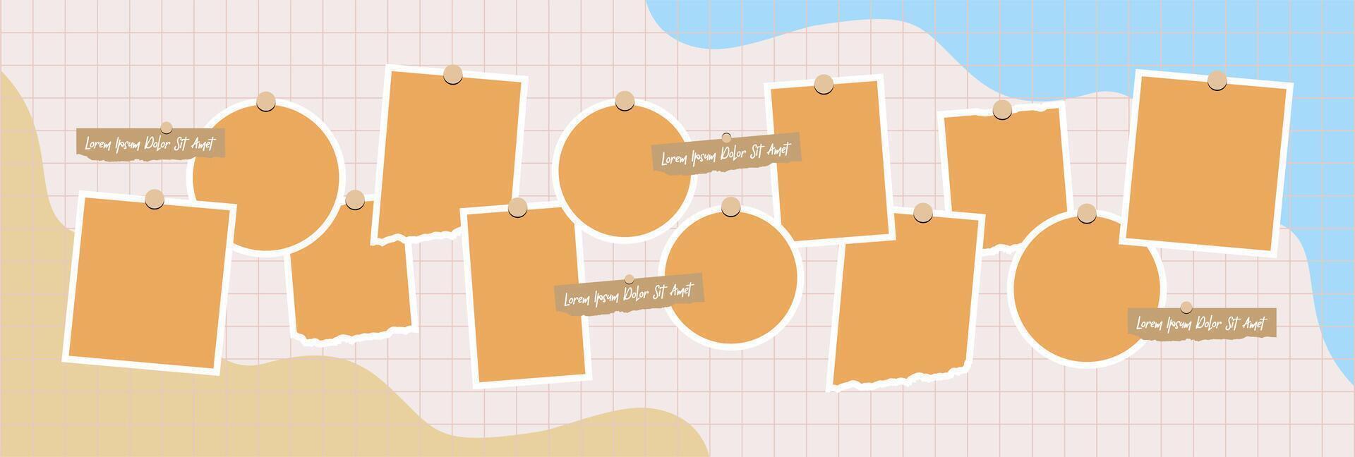 Untidy photo frame collage vector