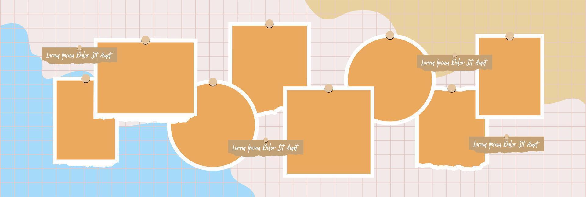 Picture Collage grid photo effect template vector