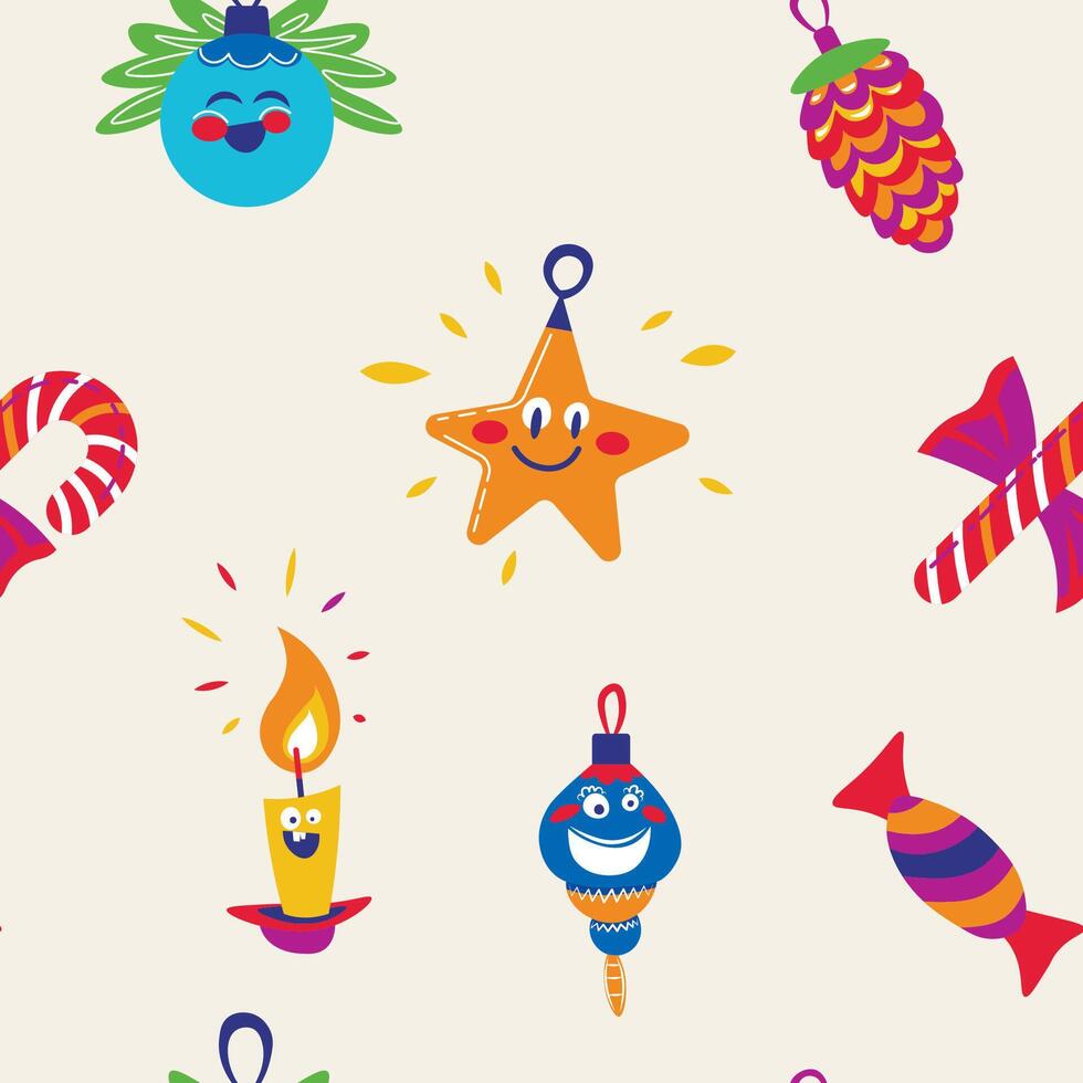 Colorful Christmas Ornament Pattern vector