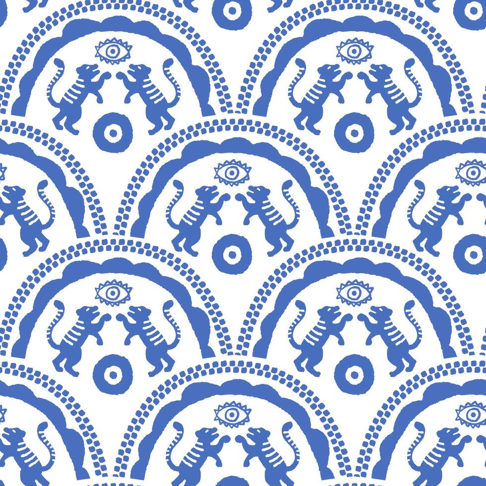 Tiger Arch Motif Pattern vector