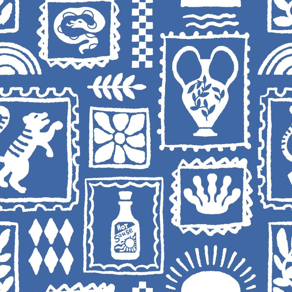 Greek Vase and Palm Pattern vector