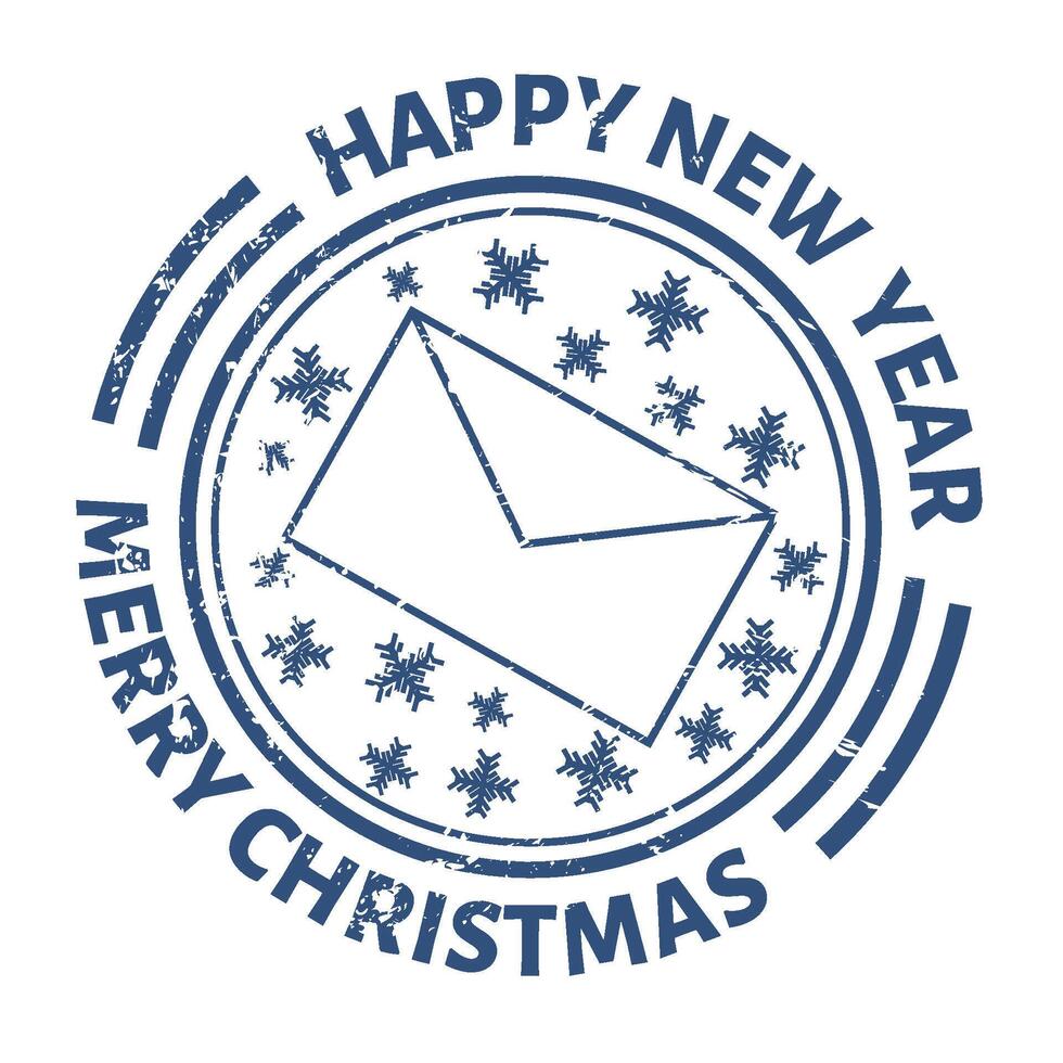 Blue Happy New Year Envelope vector