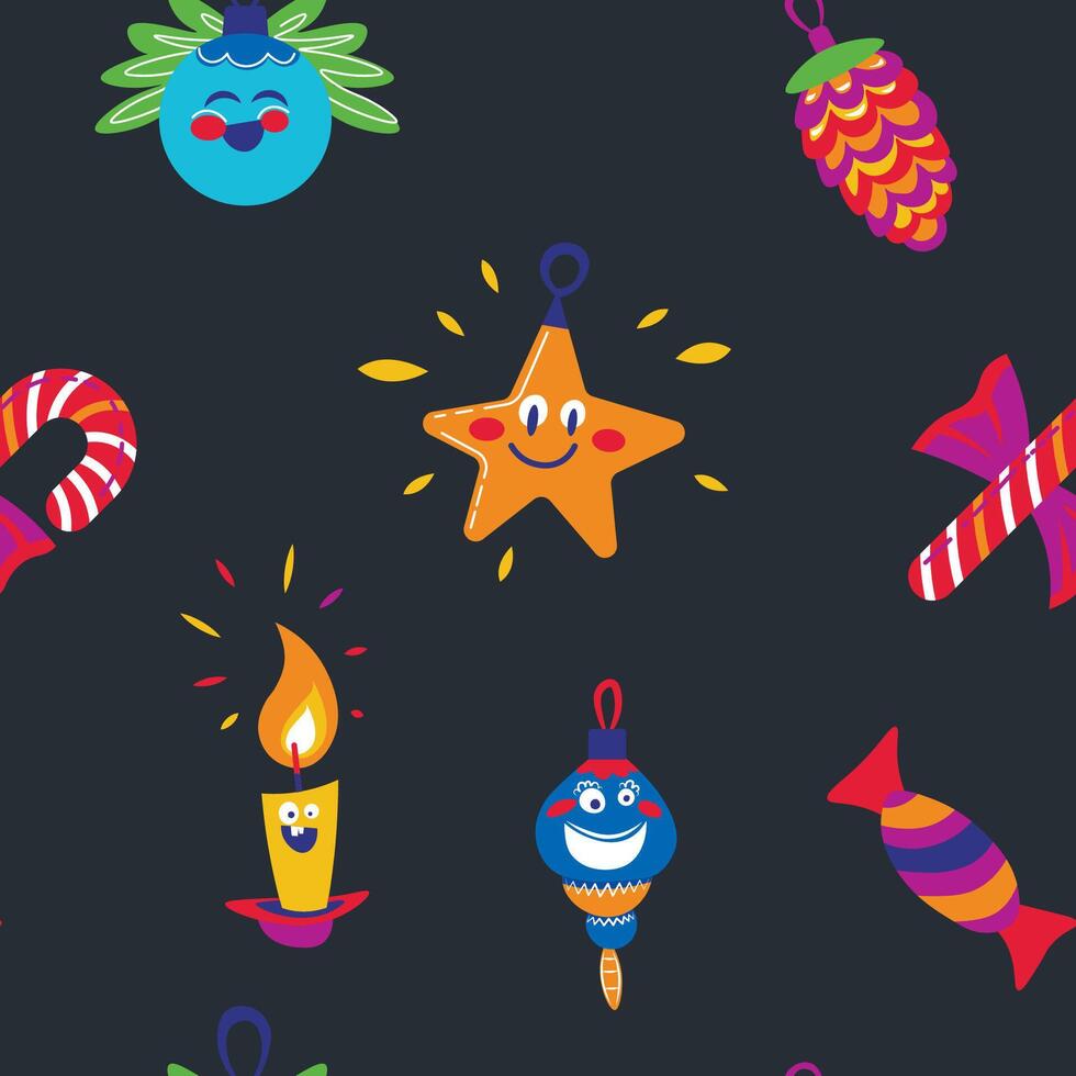 Christmas Ornaments Holiday Pattern vector