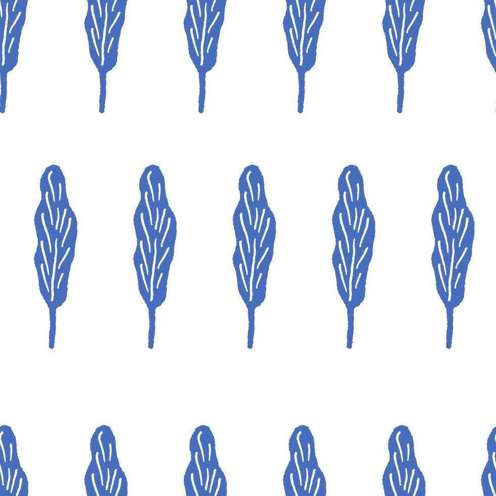 Hand Drawn Leaf Repeat Pattern vector