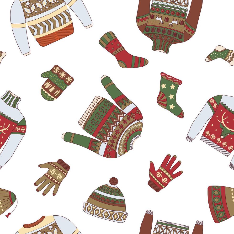 Festive Winter Sweater Pattern vector
