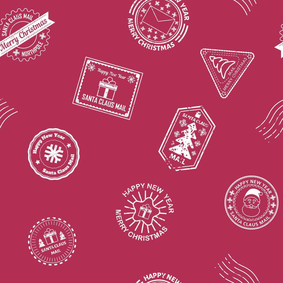 Red and White Stamp Pattern vector