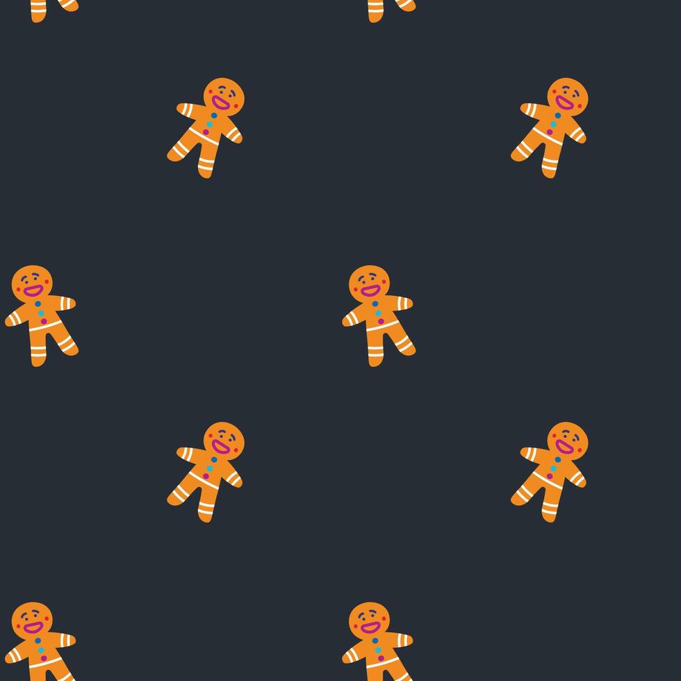 Gingerbread Cookie Seamless Pattern vector