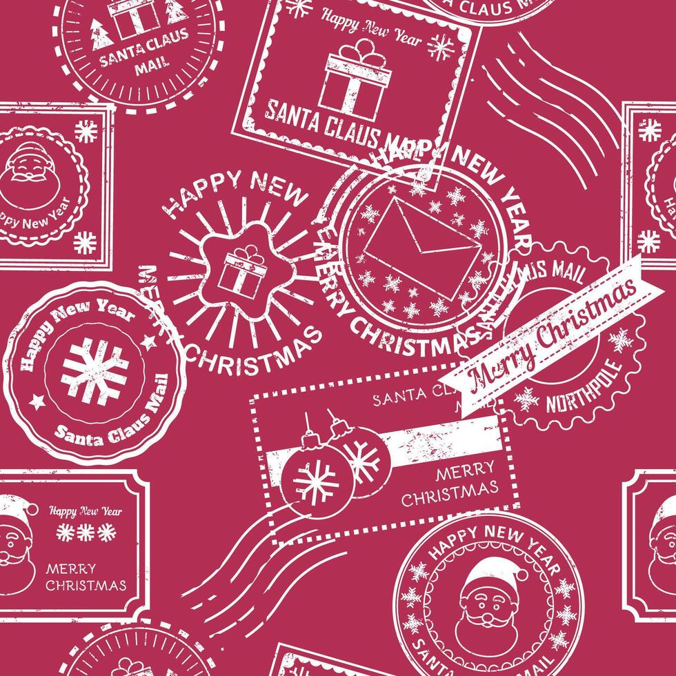 Red and White Stamp Pattern vector