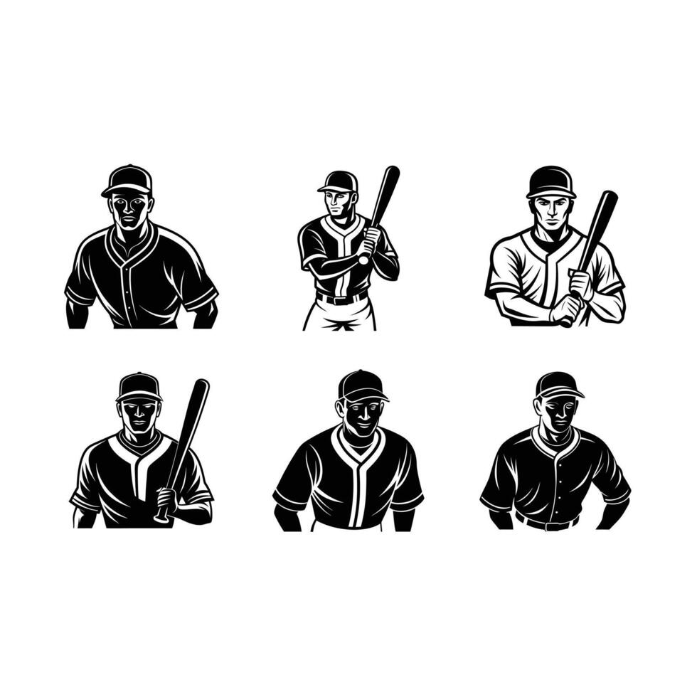 baseball player on white background, Instant Digital Download. Illustration for prints on t-shirt and bags, posters vector