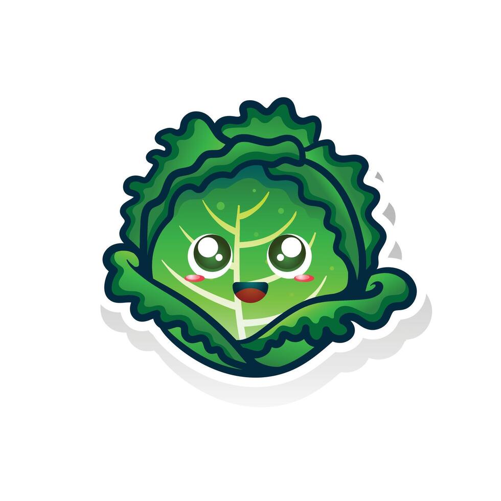 cabbage cute for mascot vector