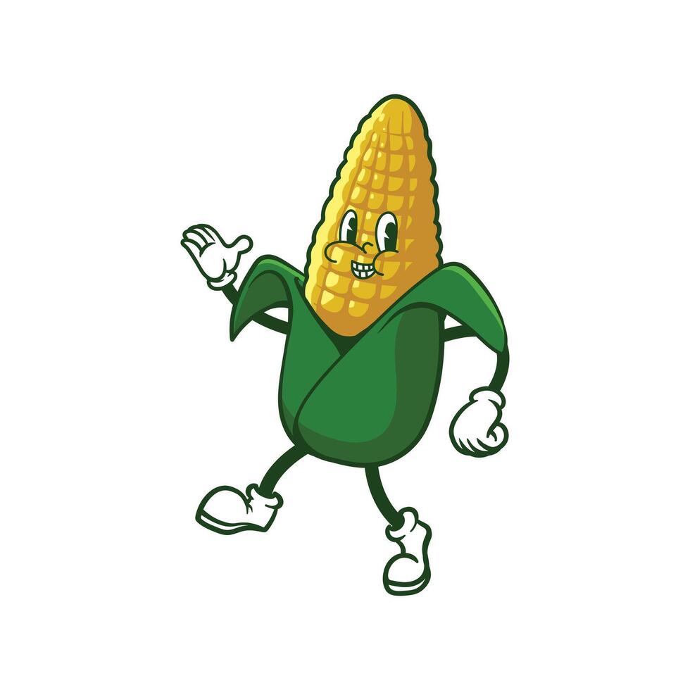 corn groovy style vector