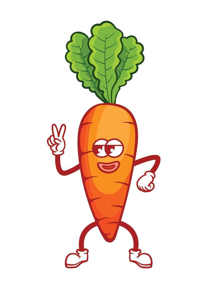 carrot groovy style vector