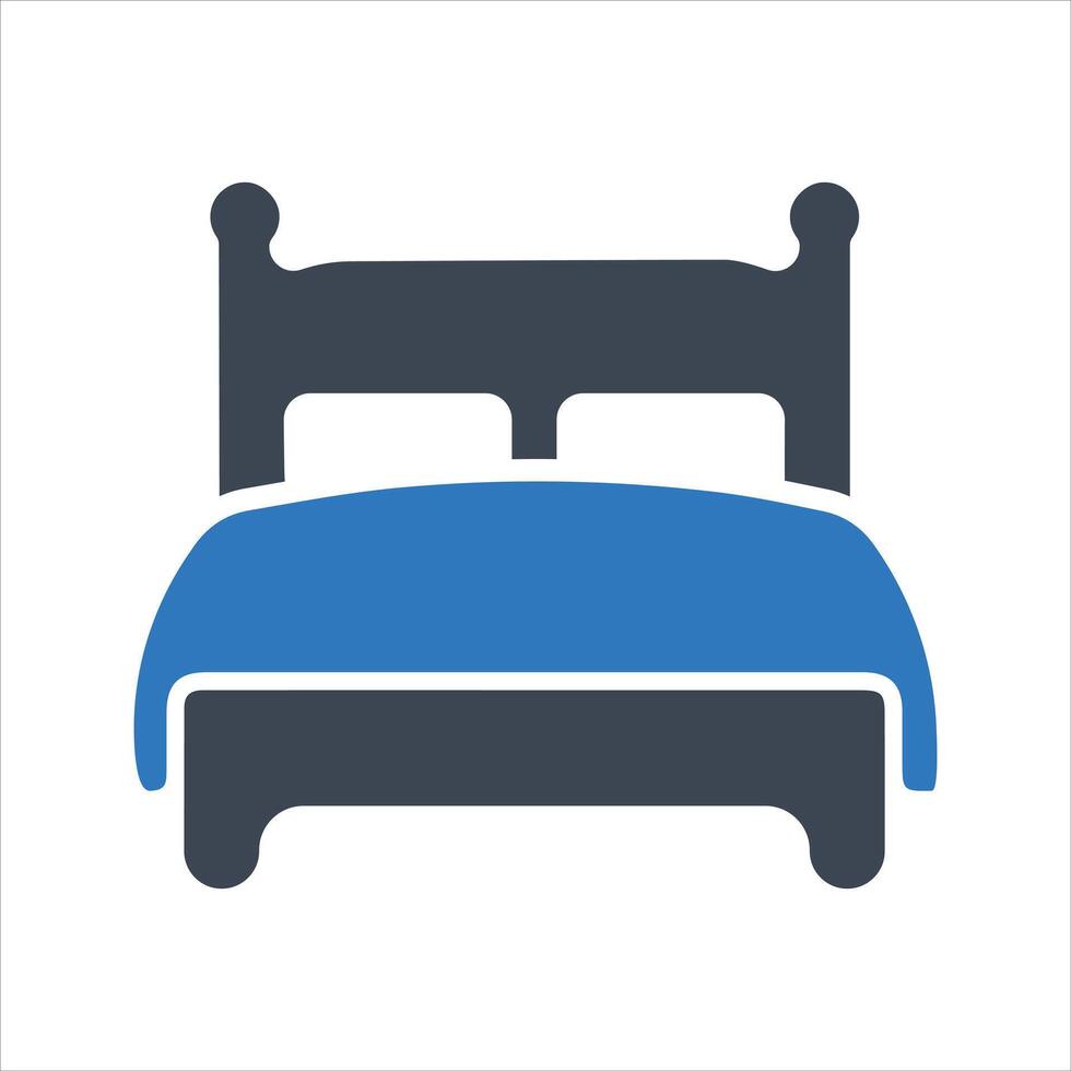 Double bed icon vector