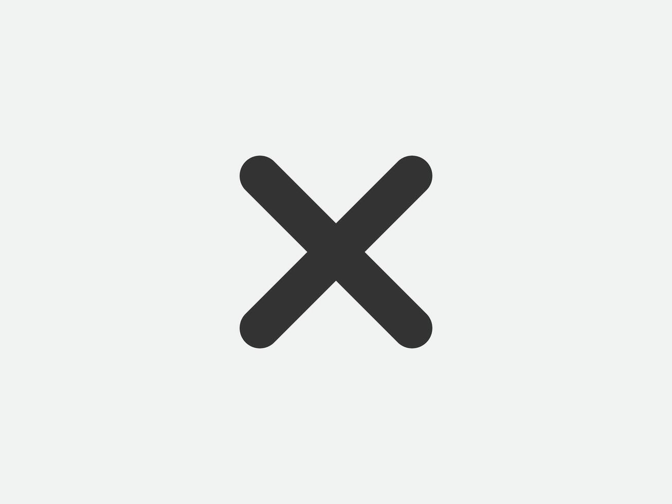 Close icon sign. Cancel symbol web design. Error, denied, avoid or wrong data button. vector