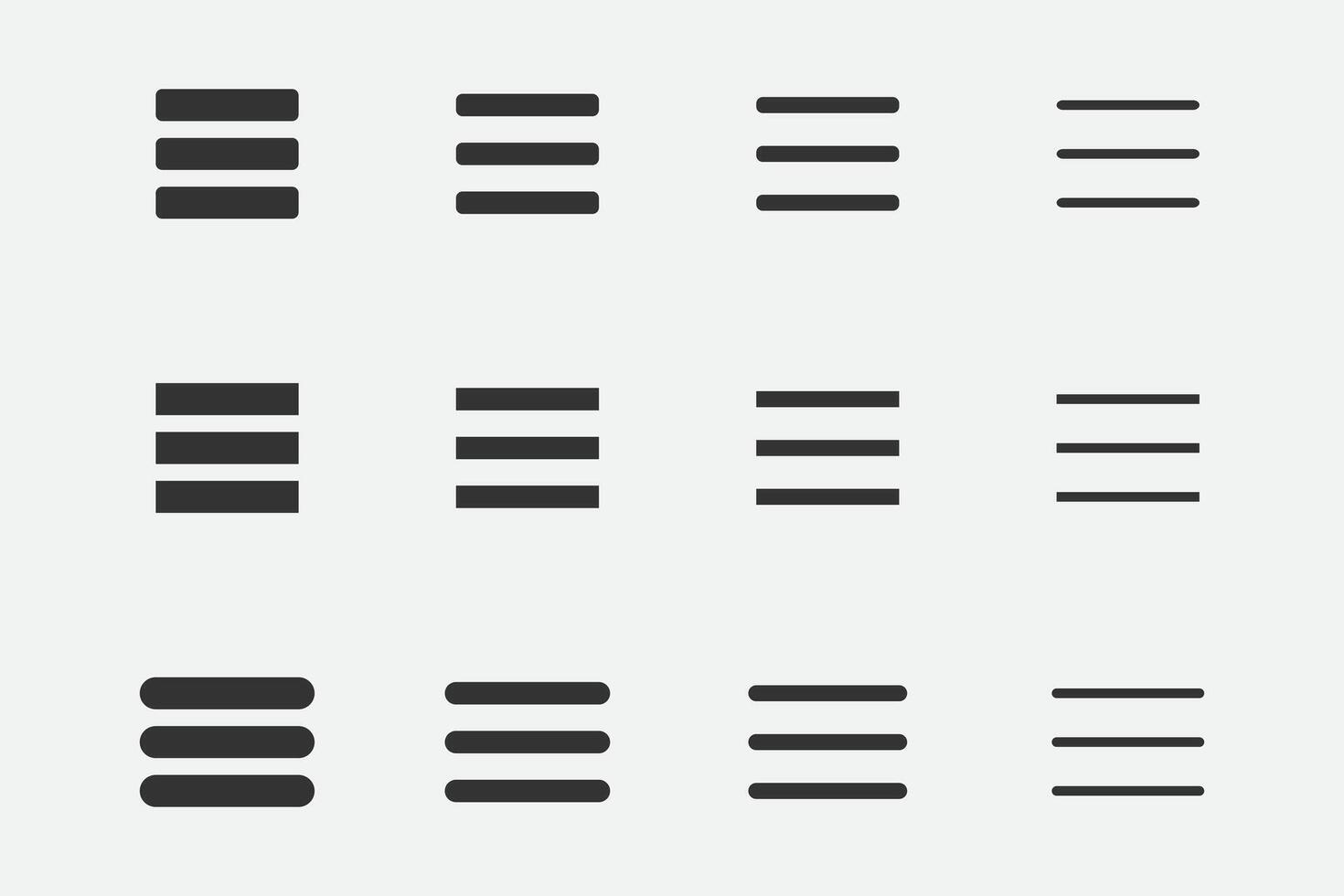 Line icon element design. Set interface menu symbol. List icons outline style. vector