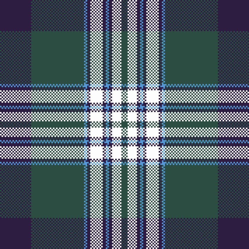 Pixel background design. Modern seamless pattern plaid. Square texture fabric. Tartan scottish textile. Beauty color madras ornament. vector