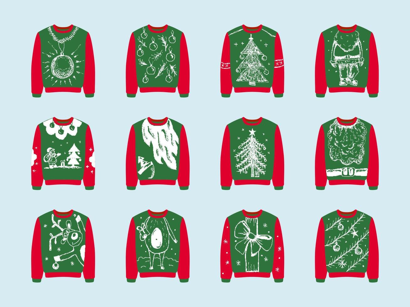 Ugly sweaters design for christmas party. creative cool sweater. vector