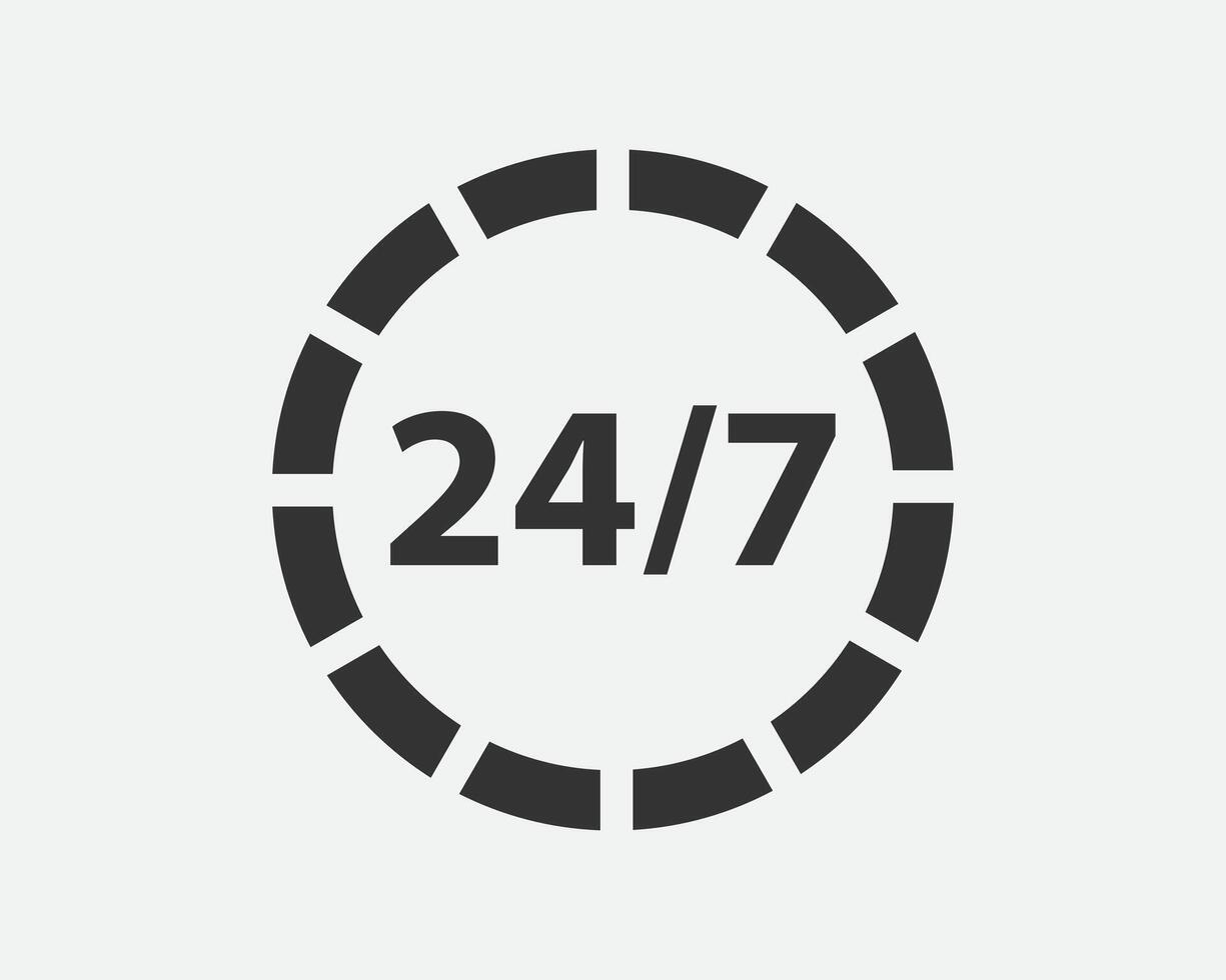 24 Hours a day service icon symbol vector