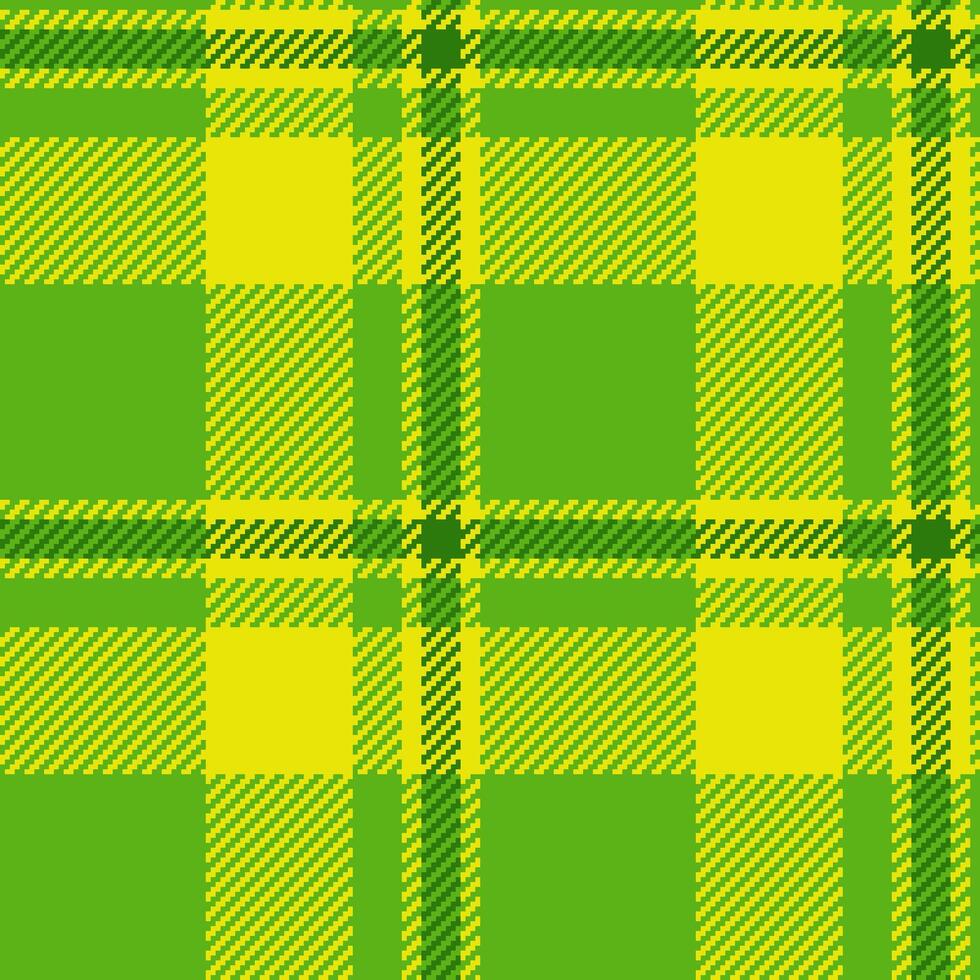Industry plaid fabric, platform check background pattern. Sixties tartan seamless textile texture in green and bright colors. vector