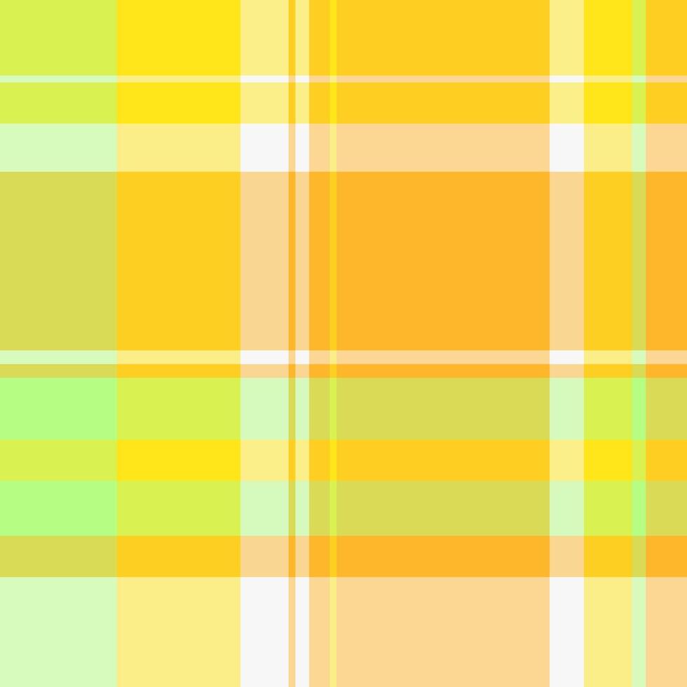 Winter plaid fabric, deco pattern textile tartan. Front seamless texture check background in yellow and amber colors. vector