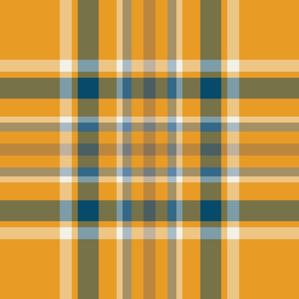 Cover check textile plaid, glen fabric pattern. Quality tartan texture seamless background in amber and yellow colors. vector