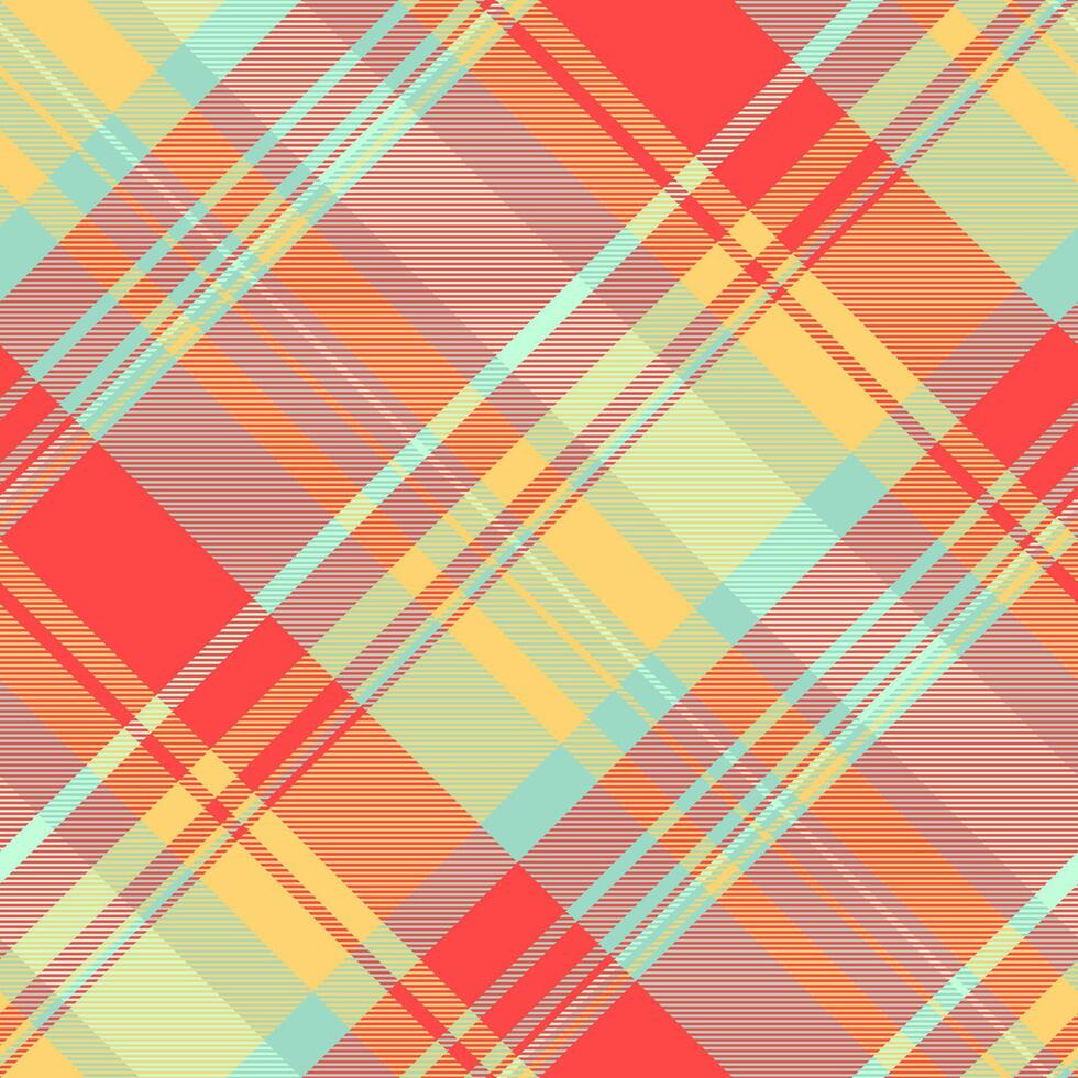 Plank textile tartan pattern, faded texture plaid. Large background check seamless fabric in light and red colors. vector
