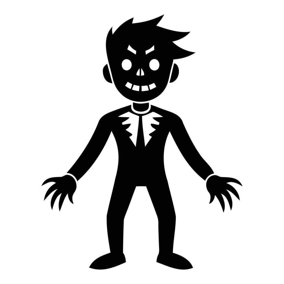 A black and white silhouette of a man in a suit vector