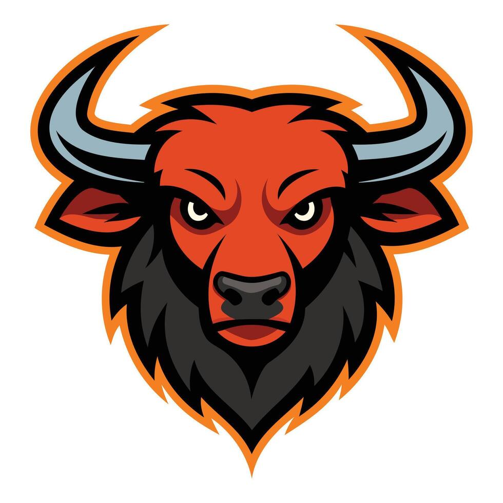 The head of a bull is shown on a white background vector