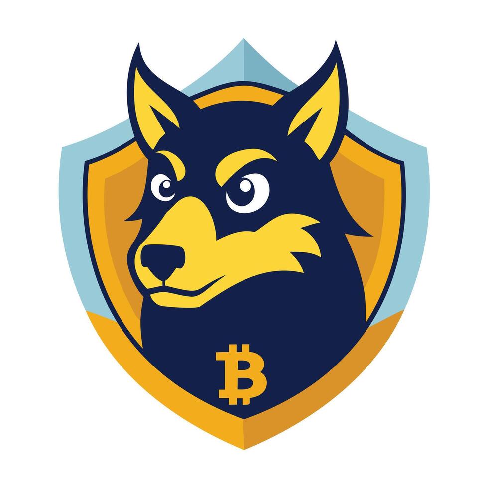 The bitcoin dog logo vector