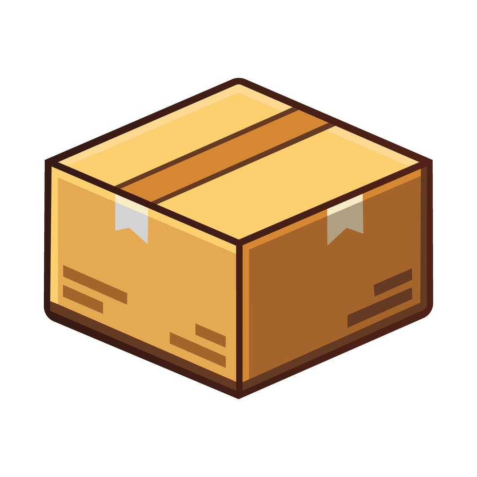 A cardboard box icon on a white background vector